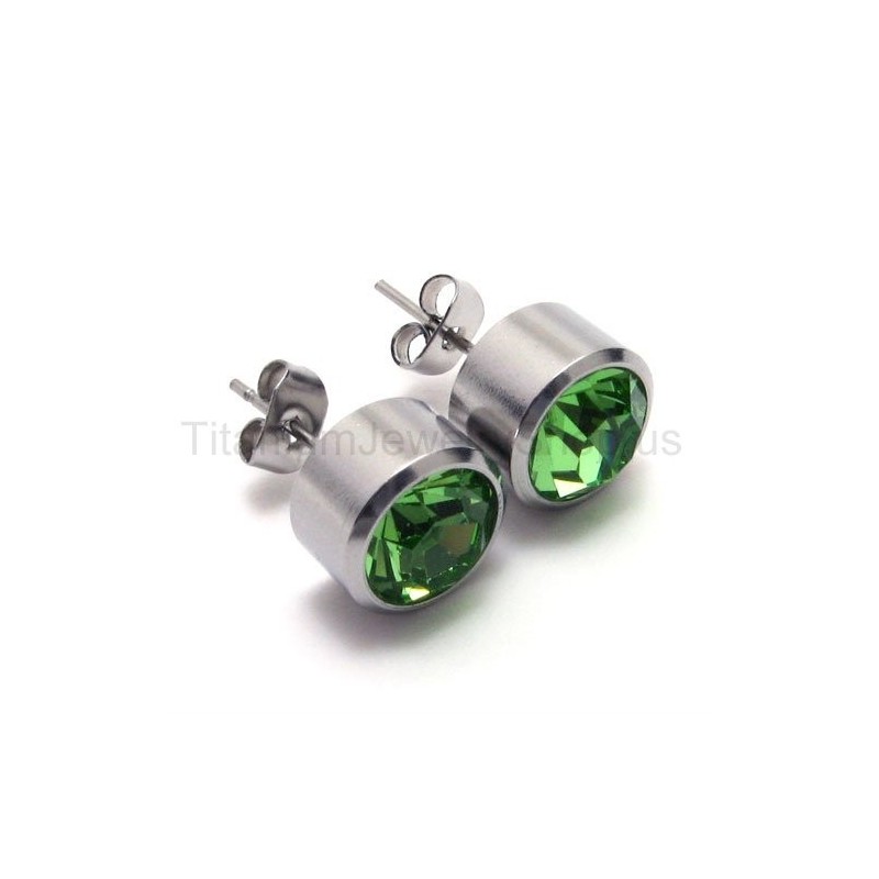 Brincos De Diamante Verde E Titânio Em Tanque De Prata Brincos De Diamante Verde E Titânio Em Tanque De Prata