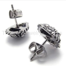 Com Brincos De Titânio Retrô Red-Eyes Lion