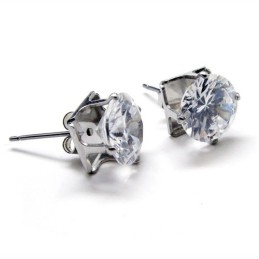 Brincos De Titânio Com Diamantes Incrustados