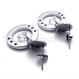 Com Brincos De Argola De Titânio Com Diamante