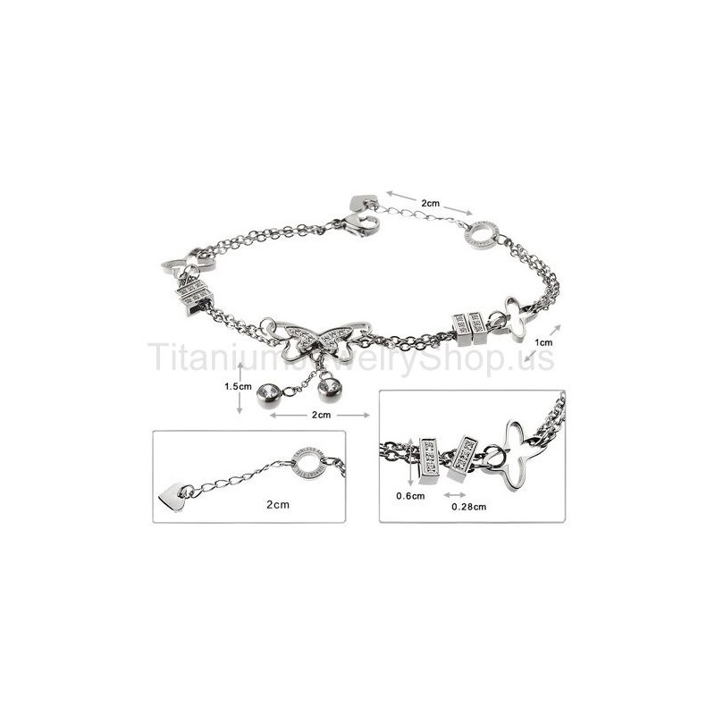Pulseira De Titânio Borboleta Voadora Pulseira De Titânio Borboleta Voadora
