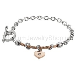 Pulseira De Titânio Com Cabo Em Formato De Coração