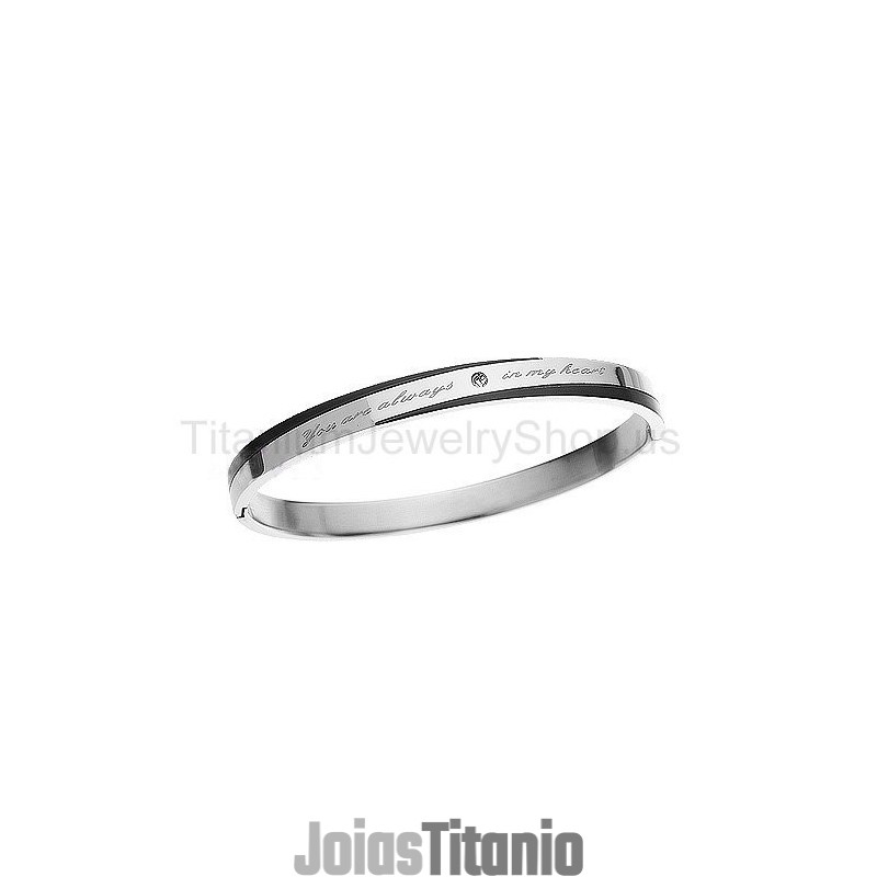 Pulseira De Titânio You Are Alwarys In My Heart Pulseira De Titânio You Are Alwarys In My Heart