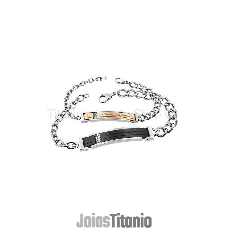 Pulseiras The Only One Forever Titanium Lovers Pulseiras The Only One Forever Titanium Lovers