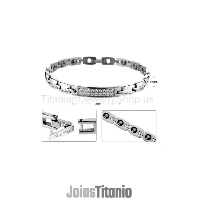 Pulseira Feminina De Titânio De 7 Polegadas Pulseira Feminina De Titânio De 7 Polegadas