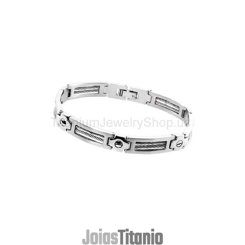 Pulseira De Titânio De 8 Polegadas