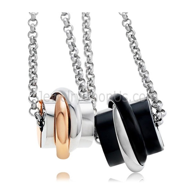 Pingentes De Titânio Em Ouro Rosa E Preto Com Pingentes De Amor Com Pingentes Grátis C622