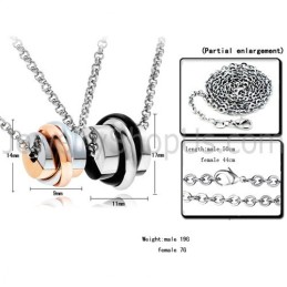 Pingentes De Titânio Em Ouro Rosa E Preto Com Pingentes De Amor Com Pingentes Grátis C622