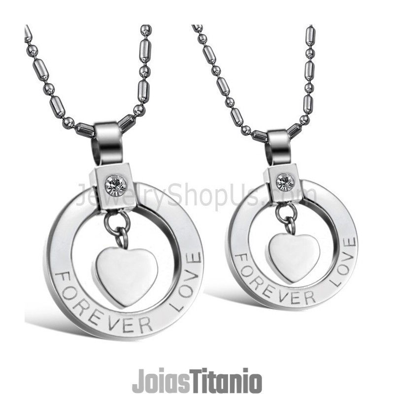 Pingentes De Prata E Titânio Com Pingentes "Amor Eterno" Em Formato De Coração, Com Strass E Correntes Grátis C415 Pingentes De Prata E Titânio Com Pingentes "Amor Eterno" Em Formato De Coração, Com Strass E Correntes Grátis C415