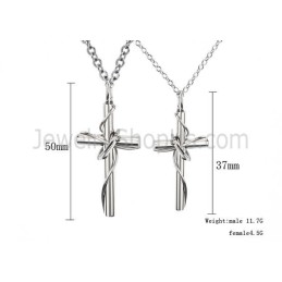 Pingentes De Titânio Em Ouro Rosa E Cruz Preta Com Correntes Grátis C521