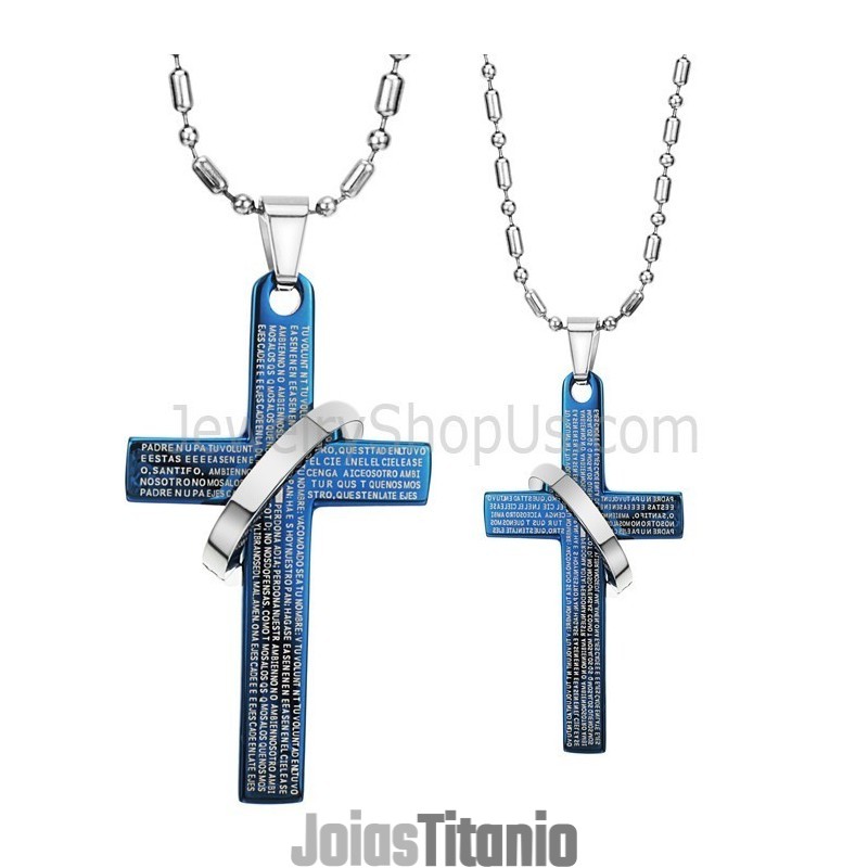 Pingentes De Titânio Com Cruz Azul Para Amantes Da Bíblia E Correntes Grátis C287 Pingentes De Titânio Com Cruz Azul Para Amantes Da Bíblia E Correntes Grátis C287