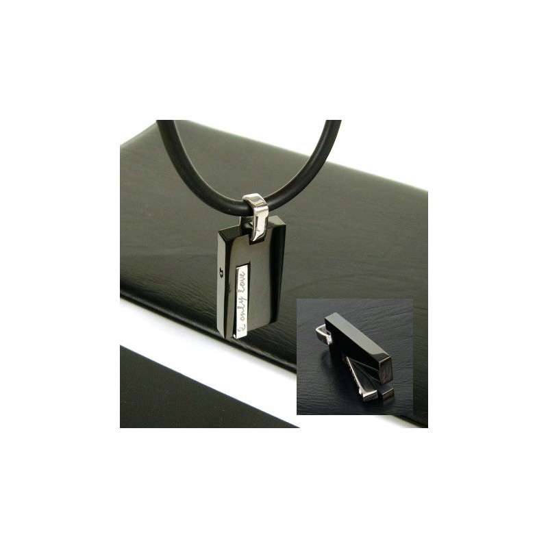 Colar Com Pingente De Titânio Puro Com Pedra Preciosa 'Only Love' Para Homem Colar Com Pingente De Titânio Puro Com Pedra Preciosa 'Only Love' Para Homem