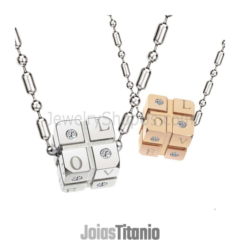 Pingentes De Titânio, Prata E Ouro Rosa Com Strass E Correntes Grátis C309