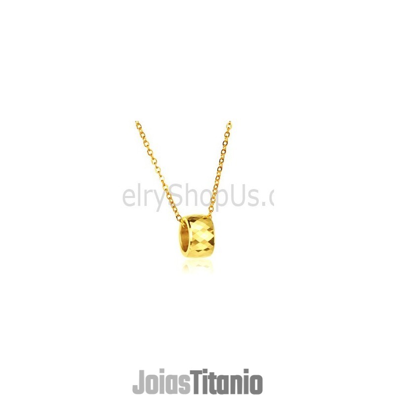 Pingente De Tungstênio Dourado Com Alto Polimento Lx734