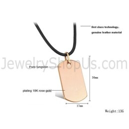 Pingente De Etiqueta De Tungstênio Em Ouro Rosa C633