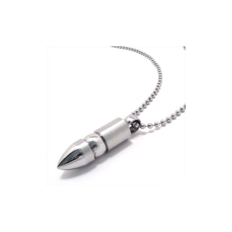 Colar Com Pingente De Titânio Puro E Bala Sólida Noble Man