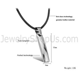 Pingente Masculino Retangular De Tungstênio Com Alto Polimento C631