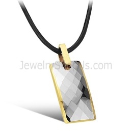 Pingente De Tungstênio Com Design Multifacetado E Revestimento Em Ouro 18K C632