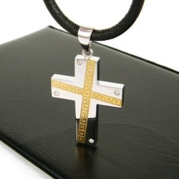 Pingente De Titânio Puro Com Pedra Preciosa Cool Man Cross