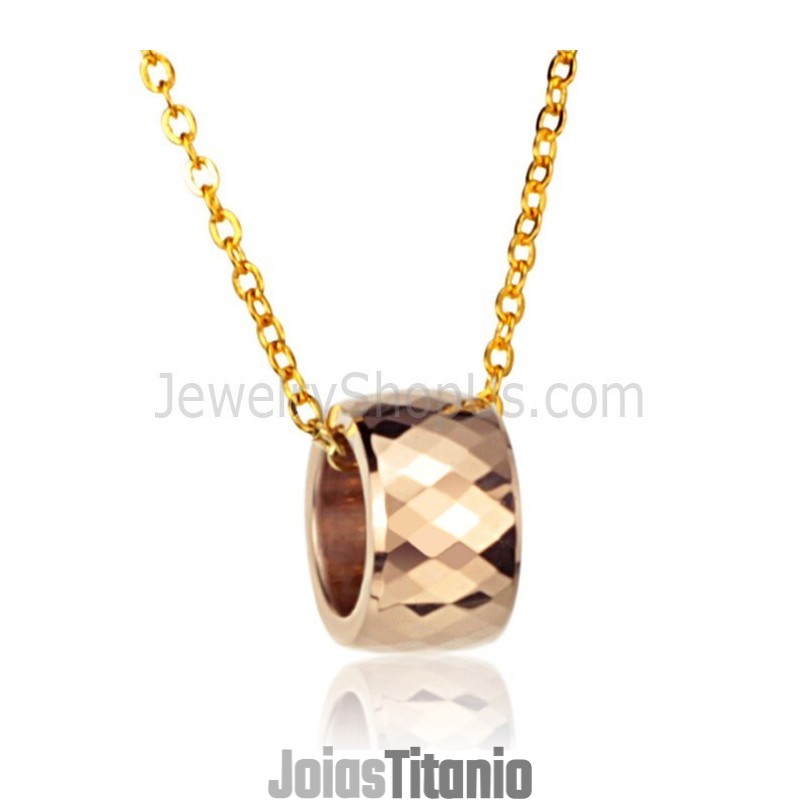 Pingente De Tungstênio Com Design Multifacetado Intrincado Em Ouro Rosa Lx718 Pingente De Tungstênio Com Design Multifacetado Intrincado Em Ouro Rosa Lx718