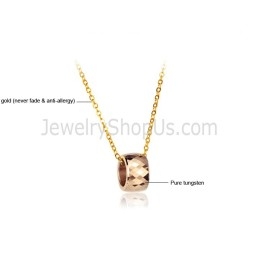 Pingente De Tungstênio Com Design Multifacetado Intrincado Em Ouro Rosa Lx718