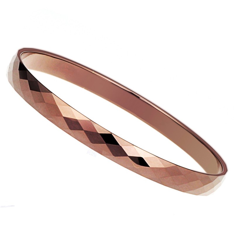 Pulseira De Casal Em Ouro Rosa Com Alto Polimento De Tungstênio C889 Pulseira De Casal Em Ouro Rosa Com Alto Polimento De Tungstênio C889