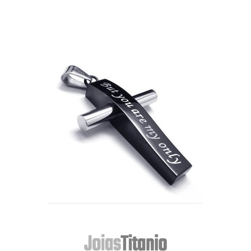 Colar Com Pingente De Cruz De Aço Titânio Masculino Colar Com Pingente De Cruz De Aço Titânio Masculino