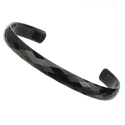 Pulseiras De Casal De Tungstênio Preto Com Alto Polimento C896