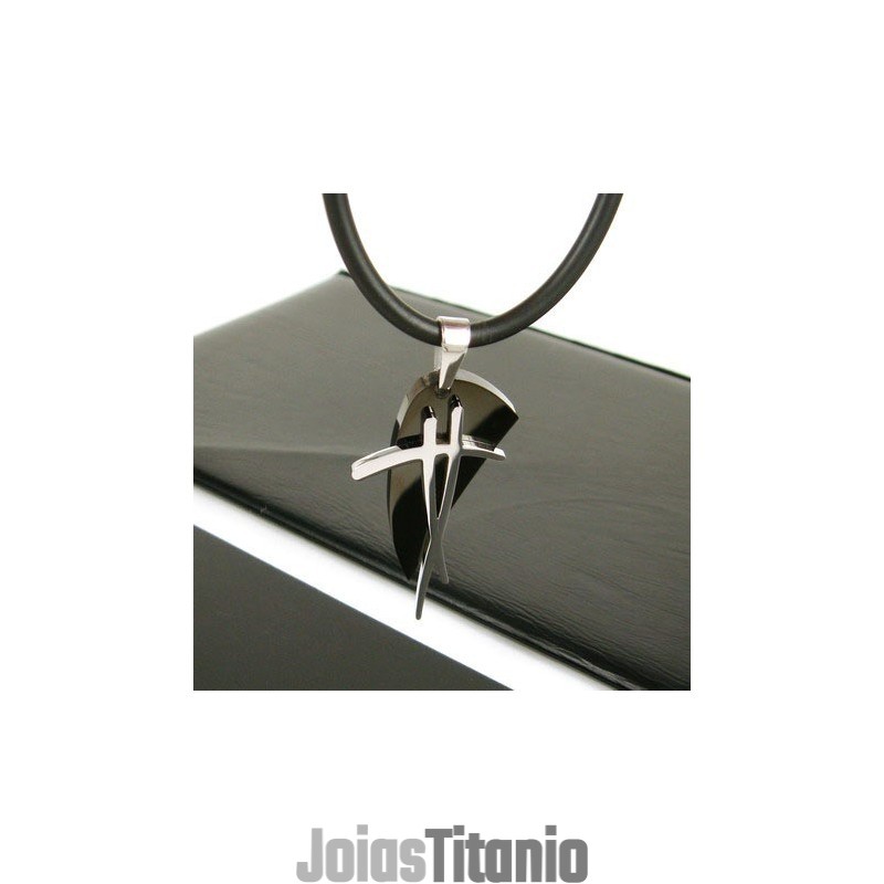 Colar Com Pingente De Aço Titânio Sutra Man Black Symbol Para Presente Colar Com Pingente De Aço Titânio Sutra Man Black Symbol Para Presente