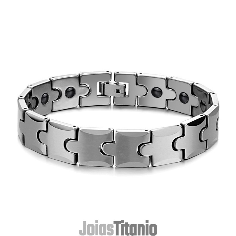 Pulseira De Energia Magnética De Elos De Trigo De Tungstênio C440