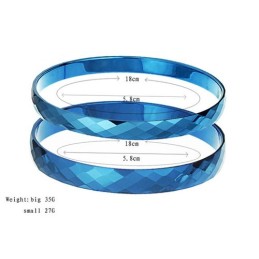 Pulseiras De Casal Com Design Multifacetado E Intrincado Em Azul Tungstênio C891