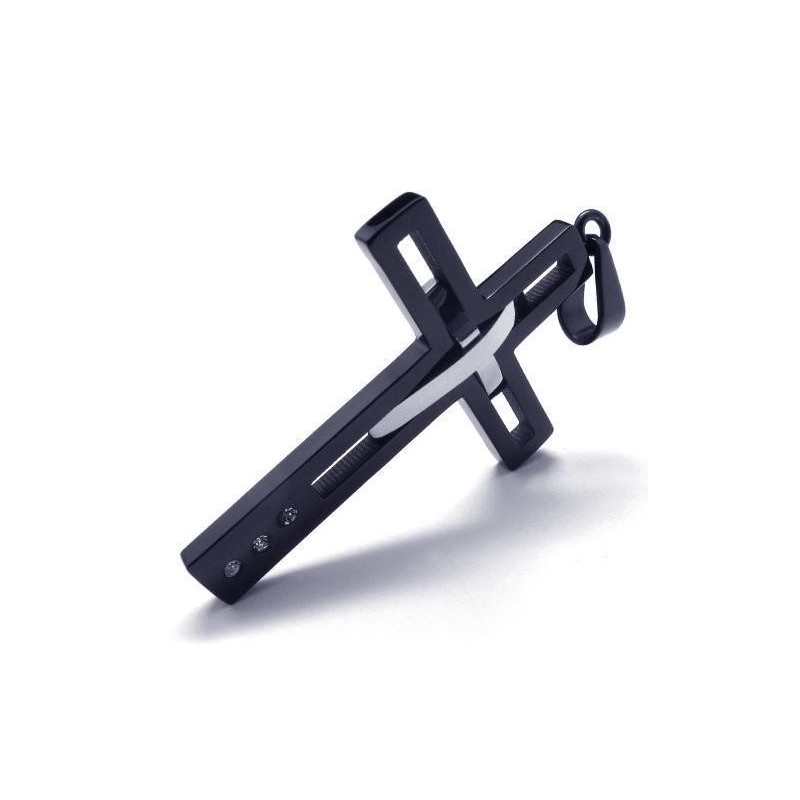 Pingente De Aço Cool Man Cross S - Corrente E Caixa Grátis