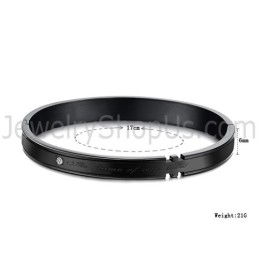 Pulseiras De Casal De Tatanium Com Strass (Preto E Ouro Rosa) C731
