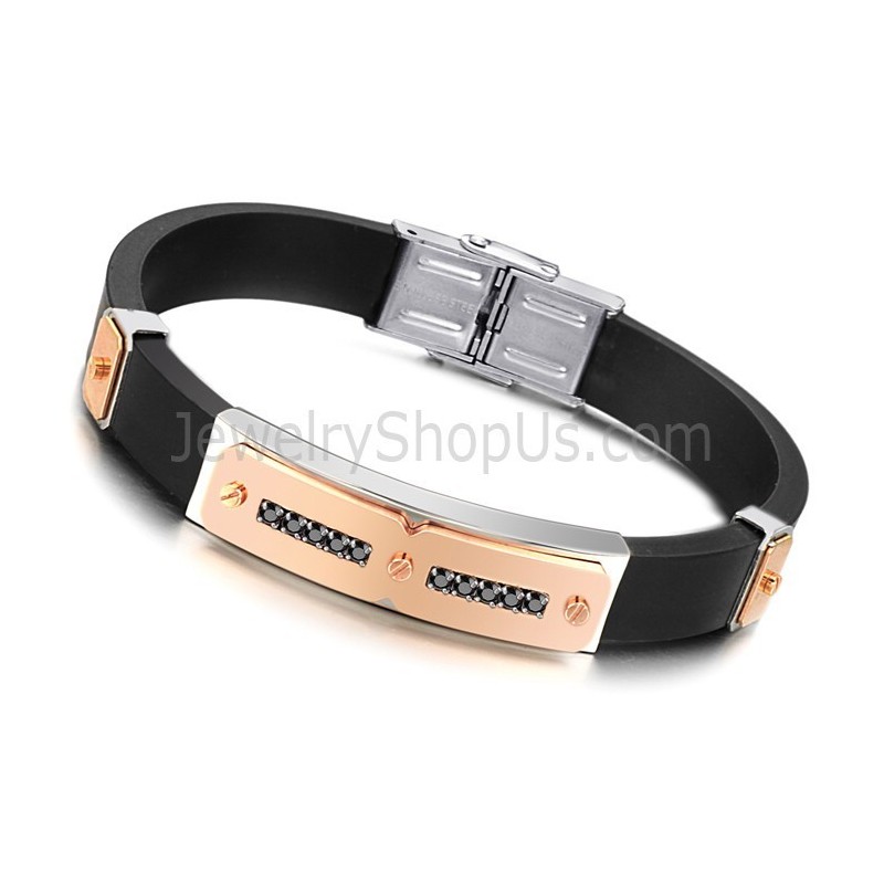 Pulseira Masculina De Titânio Com Silicone Magnético Energia Saúde C703 Pulseira Masculina De Titânio Com Silicone Magnético Energia Saúde C703