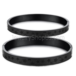 Pulseiras De Casal Tatanium Black Stars C863