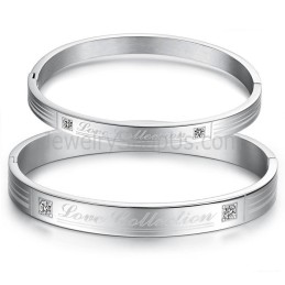 Pulseiras De Casal "Love Collection" De Tatanium Com Strass C849