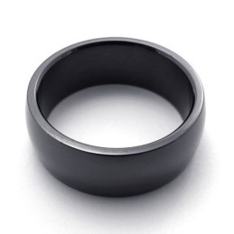 Anel De Titânio Preto Polido