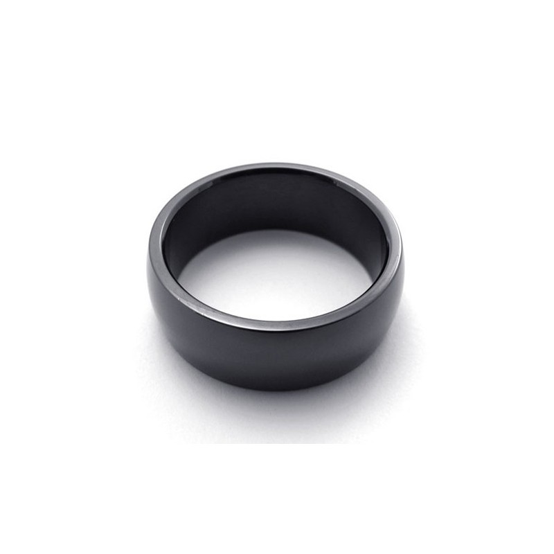 Anel De Titânio Preto Polido