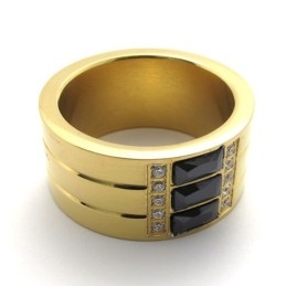 Anel De Titânio Dourado