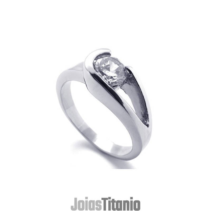 Anel De Diamante E Titânio