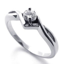 Anel De Titânio Com Diamante Feminino