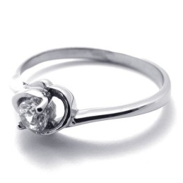 Anel De Titânio Com Diamante Para Mulheres