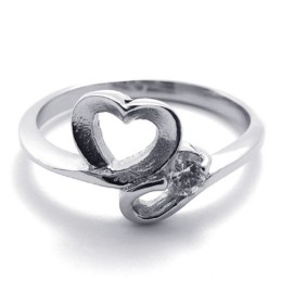 Anel De Titânio Feminino Com Diamante