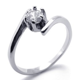 Anel De Titânio Com Diamante Feminino