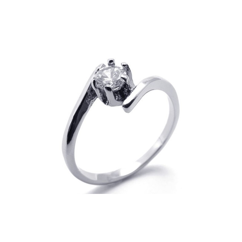 Anel De Titânio Com Diamante Feminino