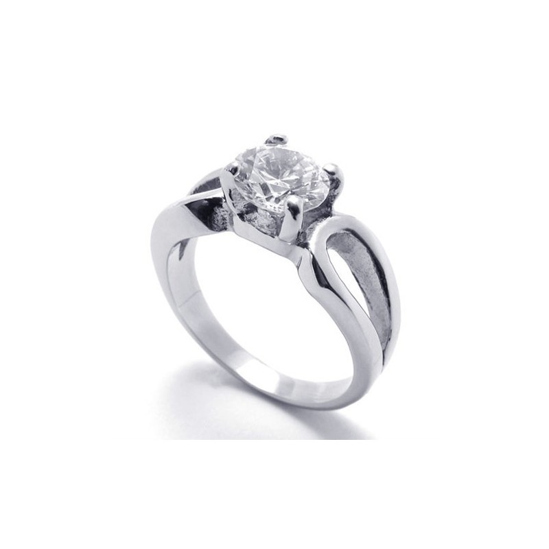 Anel De Titânio Com Diamante Feminino
