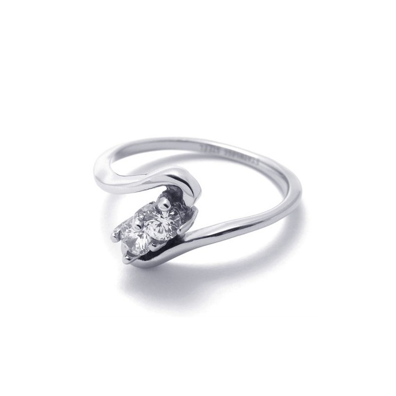 Anel De Titânio Feminino Com Diamante