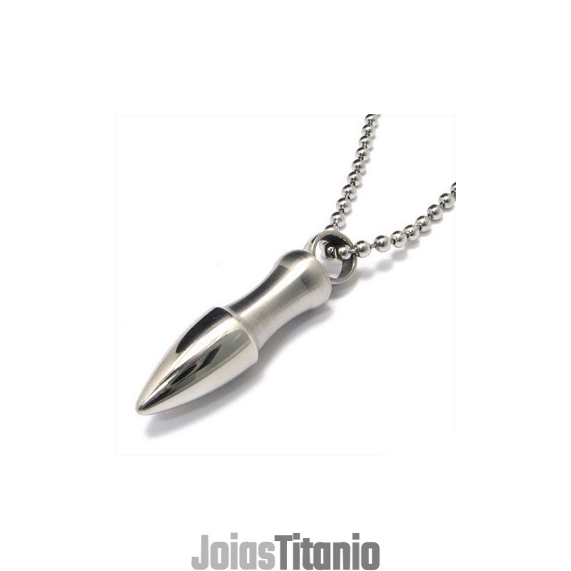 Colar Com Pingente De Titânio Puro E Bala Sólida Para Homem (Caixa Grátis) Colar Com Pingente De Titânio Puro E Bala Sólida Para Homem (Caixa Grátis)