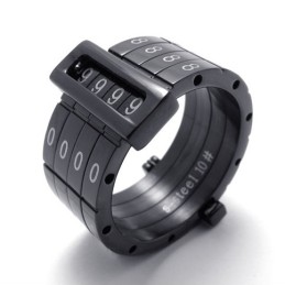 Anel De Titânio Black Puzzle Code Lovers