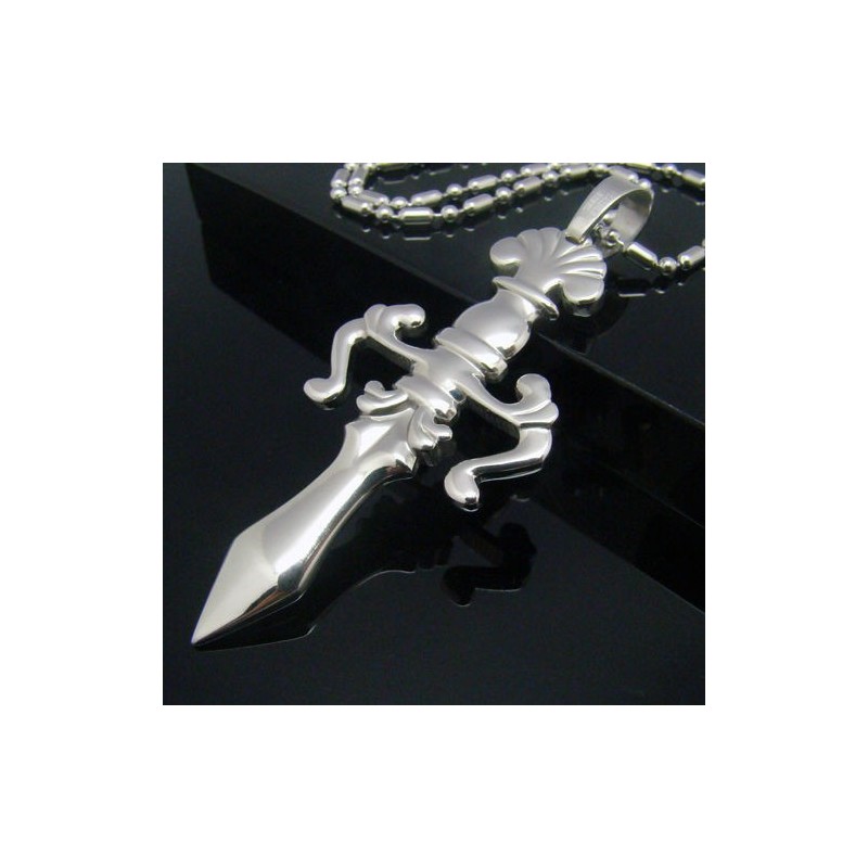 Colar Com Pingente De Titânio Puro Cool Man Shining Sword Cross